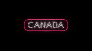 Siyah Arkaplan 'da CANADA adlı bir ülke ismi var. 4k