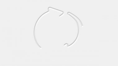 Beyaz arkaplanda izole edilmiş sembol simgesini geri dönüştür. Dairesel ok simgesi. 4K