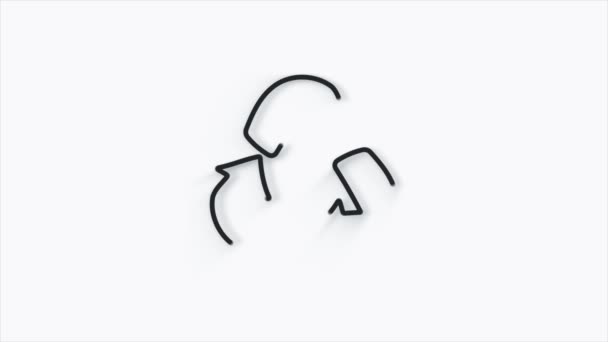 Reciclar animación icono 3d. Flechas sobre fondo blanco. 4k — Vídeos de Stock