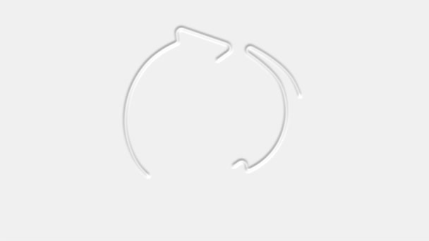 Recycle-Symbol Symbol isoliert auf weißem Hintergrund. Kreisförmiges Pfeilsymbol. 4K — Stockvideo