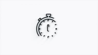 Stopwatch 3d simgesi beyaz arkaplanda izole edildi. Zaman göstergesi. 4K