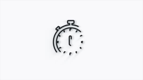 Ikona Stopwatch 3d izolowana na białym tle. Znak czasowy. 4K — Wideo stockowe