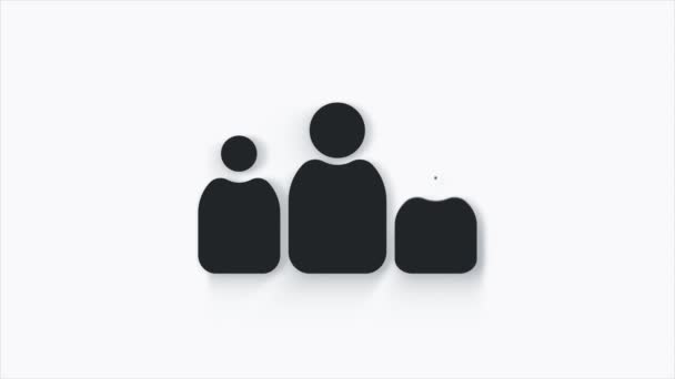 Tres personas 3d icono de animación de vídeo. Animación ligera general con fondo blanco. — Vídeos de Stock