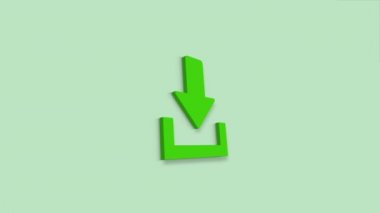 Yeşil arkaplanda 3d simgesi indir.