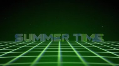 Sentetik kablo ağı 80 'ler. Yazılı mesai süresi ile birlikte. Geçmişe dönük gelecekçilik geçmişi. 3D illüstrasyon kusursuz döngü. 4k