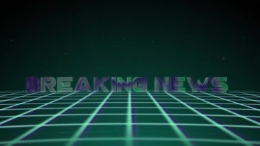 80 'li yılların sentetik kablo şeması ve kısa mesajlar. Geçmişe dönük gelecekçilik geçmişi. 3D illüstrasyon kusursuz döngü. 4k