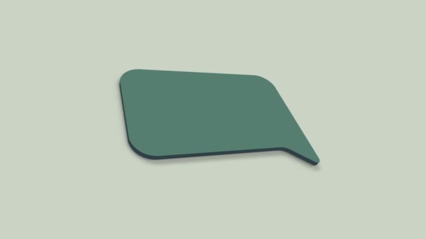 Chat, speech bubble 3d icon animation on green background. 4K — Stock Video