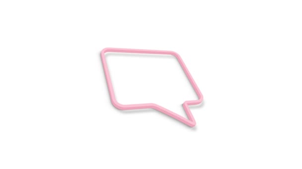 Chat, speech bubble 3d icon animation on white background. 4K — Stock Video