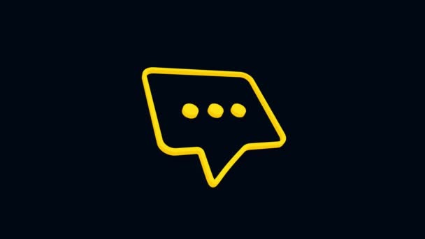 Icono de chat de burbuja de voz aislado sobre fondo negro. Icono del mensaje. Comunicación o comentario símbolo de chat. 4K — Vídeo de stock