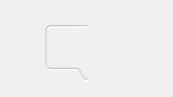 Chat, bolla vocale animazione icona 3d su sfondo bianco. 4K — Video Stock