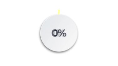 Bilgi Grafikleri Dairesel Grafik Canlandırması 0 'dan 100' e kadar sayıyor. Sarı daire animasyonu yükleniyor. 4K
