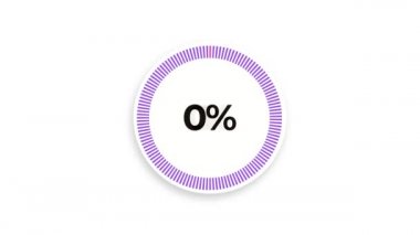 Bilgi Grafikleri Dairesel Grafik Canlandırması 0 'dan 100' e kadar sayıyor. Pembe daire animasyonu yükleniyor. 4K