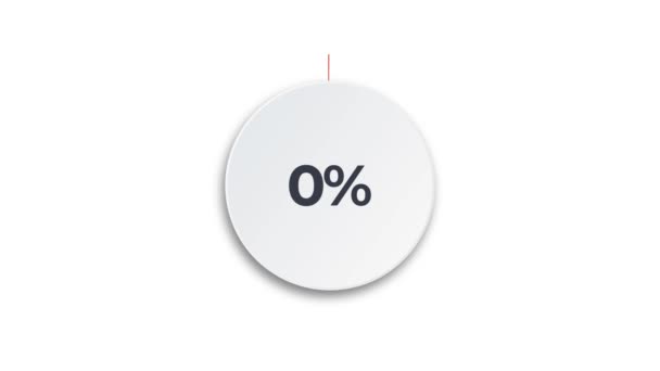 Infographics Circular Graph Animation Counting 0 to 25 Percentage. Načítám animaci červeného kruhu. 4K — Stock video
