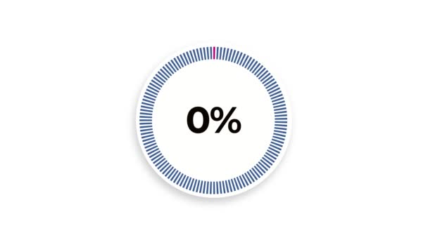 Инфографика Circular Graph Animation Counting 0 to 75 Percentage. Загрузка анимации розового круга. 4K — стоковое видео