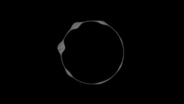 Circular interface audio voice music sound spectrum equalizer . Animation on black background. 4k — Stock Video