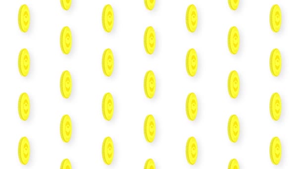 Animated Golden Coin Stratis Video Seamless Pattern Background (en inglés). 4k — Vídeos de Stock