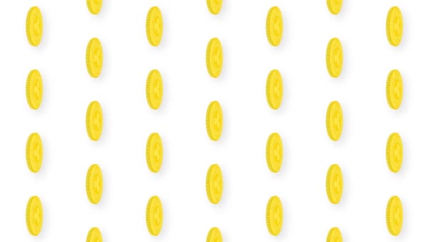 Geanimeerde Golden Ripple Cryptogeld munt Video Naadloze patroon achtergrond. 4k — Stockvideo