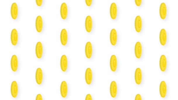 Анимированный золотой трос Криптовалютная монета видео Беззастенчивый фон. 4k — стоковое видео