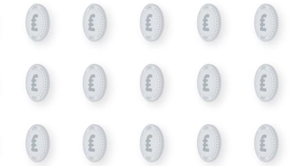 Animowane srebrne monety Lira wideo Płynny wzór tła. 4k — Wideo stockowe