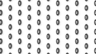 Animasyon Siyah Dogecoin Şifreli Bozuk Para Video Kusursuz Kalıp Arkaplanı. 4k