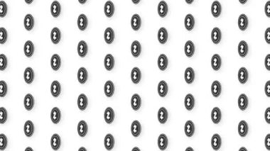 Animasyon Siyah Zcash Kripto Düz Sikke Video Dipsiz Kalıp Arkaplanı. 4k