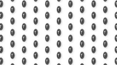 Animasyon Kara Bağlı Kripto Para Birimi Düz Sikke Video Kusursuz Kalıp Arkaplanı. 4k