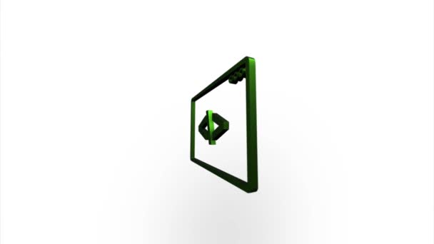 Icono del navegador de código azul voltear, rotación. Representación de luz realista 3d elegante. Vídeo de animación de bucle sin costura — Vídeos de Stock