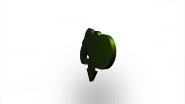 Yeşil bulut indirme ve gönderme simgesi çevirme, döndürme. Zarif 3D gerçekçi ışık yansıtıcı. Kusursuz döngü canlandırma videosu
