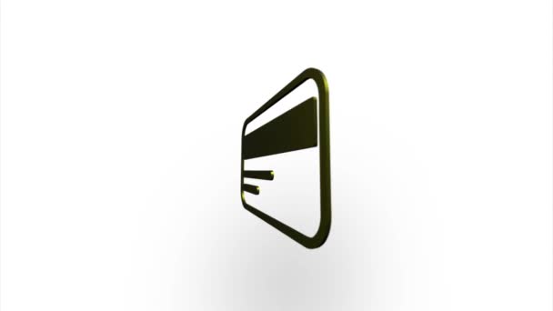 Icono de tarjeta de crédito de oro volteando, rotación. Representación de luz realista 3d elegante. Vídeo de animación de bucle sin costura — Vídeo de stock