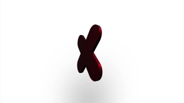 Rotes Kreuz markiert das Umdrehen des Symbols, Drehen. Elegante 3D realistische Lichtwiedergabe. Nahtlose Schleifenanimation — Stockvideo