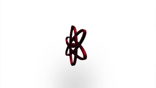 Red agnosticism symbol icon flipping, rotation. Elegant 3d realistic light render. Seamless loop animation video — Stock Video