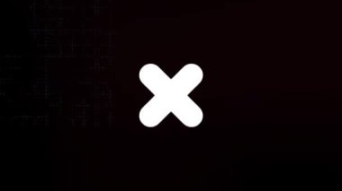 Arıza efektli çapraz işaret simgesi. Retro fütürizm 80 'lerin dinamik dalga tarzı. Televizyon gürültüsü ve eski ekran paraziti ile video sinyali hasarı. 4k döngüsü