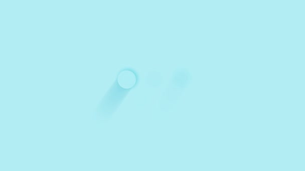 Animé trois icône de données de charge avec ombre sur fond bleu. Neumorphisme style minimal. Fond transparent. Animation graphique de mouvement vidéo 4K. — Video