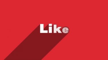 Kırmızı arka planda gölgede hareket eden beyaz harfler gibi. 4K Video hareketli grafik canlandırması.
