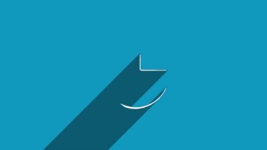 Mavi arkaplanda gölgesi olan beyaz çizgi çember diyagramı. Gölge yansıma tasarımı. 4K video hareketi grafik canlandırması.