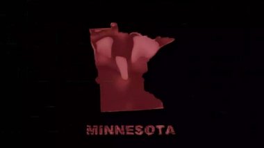 Minnesota Eyaleti 'nde sanat eseri arızası var. Minnesota Eyaleti. ABD. Amerika Birleşik Devletleri. Siluetli Minnesota metni veya etiketi