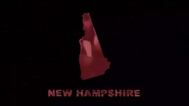 New Hampshire Eyaleti, hatalı sanat efektleri içeren harfler. New Hampshire Eyaleti. ABD. Amerika Birleşik Devletleri. Siluetli New Hampshire metni ya da etiketi