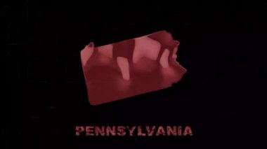 Pensilvanya eyaleti sanat efektiyle donatılmış. Pennsylvania Eyaleti. ABD. Amerika Birleşik Devletleri. Pensilvanya silueti ile metin ya da etiketler