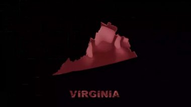 Virginia Eyaleti 'nin sanat efektli harfleri. Virginia Eyaleti. ABD. Amerika Birleşik Devletleri. Virginia 'yı silueti ile metin veya etiketler