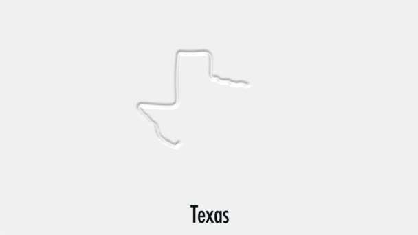 Animación de línea abstracta Texas State of USA en estilo hexágono. Estado de Texas. Estados Unidos de América. Mapa esquemático del estado federal de Texas resaltado del mapa de USA — Vídeos de Stock