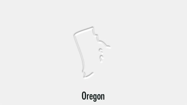 Animación de línea abstracta Oregon State of USA en estilo hexágono. Estado de Oregon. Estados Unidos de América. Mapa esquemático de Oregon estado federal resaltado del mapa de USA — Vídeo de stock