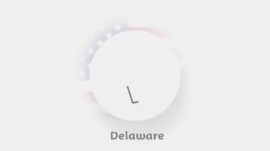 ABD 'nin Delaware Eyaleti. ABD 'nin Delaware eyaletini gösteren animasyon haritası. Amerika Birleşik Devletleri. Neumorfizm asgari biçim