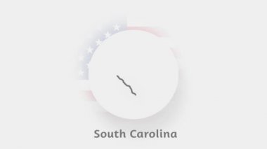 Güney Carolina Eyaleti. Animasyon ABD haritası Güney Carolina eyaletini gösteriyor. Amerika Birleşik Devletleri. Neumorfizm asgari biçim