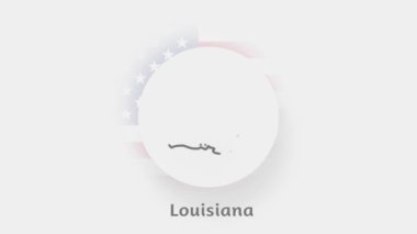 Louisiana Eyaleti, ABD. ABD 'nin canlandırmalı haritası Louisiana eyaletini gösteriyor. Amerika Birleşik Devletleri. Neumorfizm asgari biçim