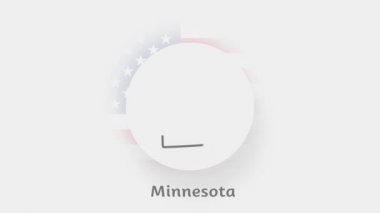 Minnesota Eyaleti, ABD. ABD 'nin Minnesota eyaletini gösteren animasyon haritası. Amerika Birleşik Devletleri. Neumorfizm asgari biçim