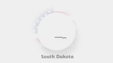 Güney Dakota Eyaleti. Animasyon haritası Güney Dakota eyaletini gösteriyor. Amerika Birleşik Devletleri. Neumorfizm asgari biçim