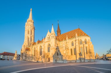 Sunrise Matthias kilisede Budapeşte, Macaristan