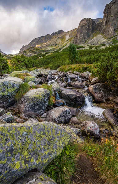 Horská krajina v zamračený den — Stock fotografie