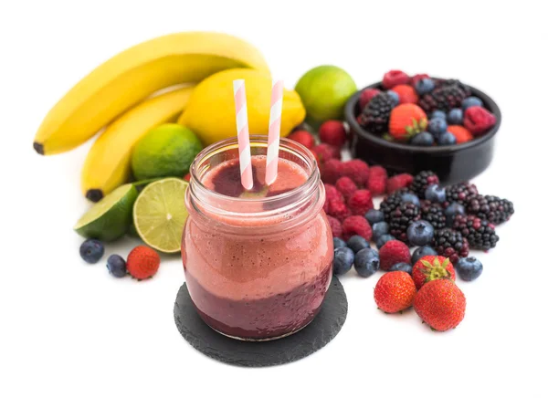 Fresh Smoothies and Fruit — Stock Photo, Image