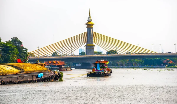 Maha Chesadabodindranusorn Ponte Sul Fiume Chao Phraya Bangkok Thailandia — Foto Stock